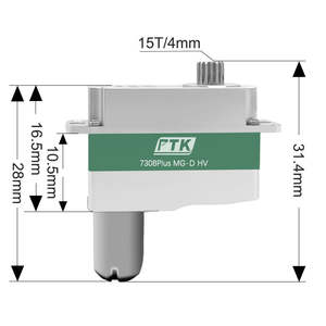 Servo PTK 7308Plus MG-D 8g, Servo Digital de Metal para Aeromodelismo, Modelo de Avión DLG, Planeador - Product Image 3