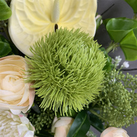 Bouquet de fleurs artificielles blanc et vert naturel LO-1217, arrangement floral artificiel style Wabi-Sabi pour la décoration de bureau