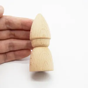 Juguete de madera DIY Peg Kokeshi Dolls Familia forma de madera figura artesanía Natural muñeca decorativa sin terminar