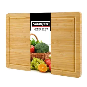 Kitchen Extra Large Organic Bamboo Cutting Board (17 x 12 inch) - Cutting Boards for Meat and Chopping Vegetables