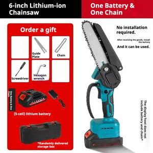 Tronçonneuse électrique portable de 6 pouces, 21V, haute puissance, petite, pour le jardin, bricolage, <span class=keywords><strong>batterie</strong></span> au lithium, sans fil, pour le travail du bois - Product Image 2