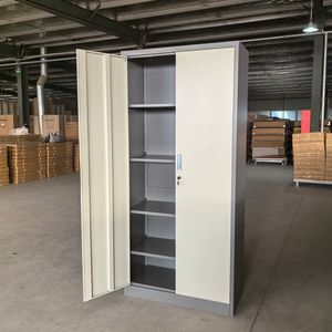 ארון נעילה פלדה עם 2 דלתות ומדף מתכוונן, ריהוט אחסון לבן שימושי לבית הספר למשרד - Product Image 1