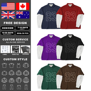 Camisetas polo KingSen de malla de alta calidad con doble capa, camiseta polo de manga larga con logotipo personalizado serigrafiado para hombre - Product Image 1