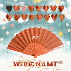Elegant Custom Eco-Friendly DIY <b>Hand</b>-Crafted Folding <b>Fan</b> Durable Plastic Embroidery Logo Carved Technique for Wedding Souvenir - Product Image 2