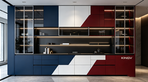 Gabinete de Cocina Kingv Rojo, Azul y Blanco, Estilo Americano, Color Captain - Product Image 2