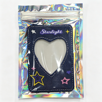 4 Warna Denim Heart Self Finishing Keychain DIY Needlepoint Dompet Dengan Gantungan Kunci untuk Proyek Kerajinan Jarum