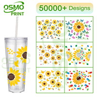 Autocollant DIY OSMO personnalisé UV pour gobelets de 24 oz, motif ailes, prêt à transférer, étanche et durable