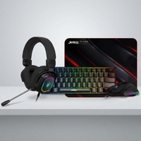JEDEL OEM CP10 Combo Gaming 4-en-1 avec Clavier Mécanique Gaming 60% Souris USB RGB 7D Casque USB 7.1 Ensemble Gaming