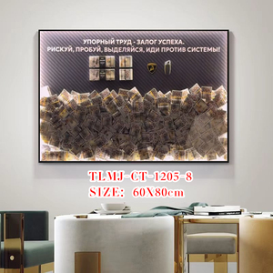 Cornice con Dollari, Arte Murale per Casa e Ufficio, Decorazione Motivazionale di Lusso, Dipinto LED Fatto a Mano - Product Image 3