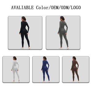 Conjunto Deportivo Transpirable de 2 Piezas para Mujer, Leggings de Yoga de Cintura Media, Top de Manga Larga para Correr, Estampado Elástico sin Costuras - Product Image 4