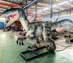 Dinosaures animatroniques Raptor de 4 m, modèle de dinosaure électronique en caoutchouc fait à la main pour les parcs d'attractions et les parcs d'aventure - Product Image 1