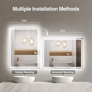 Glowing 28x36in <b>LED</b> <b>Vanity</b> Mirror Anti-Fog Dimmable Front Back Lit Over Sink with Memory ETL - Product Image 4