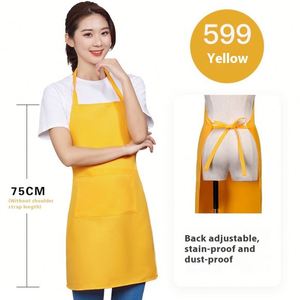 Tablier de cuisine réglable noir avec 2 poches pour femmes et hommes, idéal pour la cuisine, le nettoyage et les événements (Noël, restauration) - Product Image 2