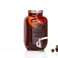 Distributeur de boissons en verre 3L 4L 5L 8L avec couvercle à clipser, stockage alimentaire, distributeur de boissons écologique pour cuisine, vente en gros
