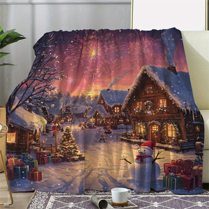 Manta de flanela de fábrica diseño personalizado manta de poliéster tirar mantas de sofá cama para viajes de oficina en el hogar - Product Image 1