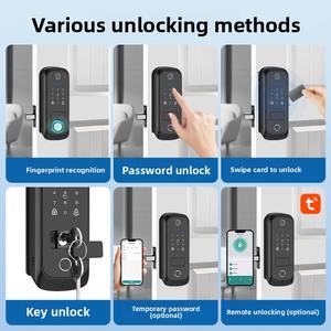 Serrure intelligente de qualité B, cylindre de serrure, <span class=keywords><strong>sécurité</strong></span>, fonctionne sur batterie, Tuya WiFi, œil de chat, OEM/ODM accepté, pour bureau - Product Image 3