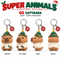 Porte-clés de Noël 3D en PVC mignon, porte-clés en caoutchouc personnalisé pour porte-clés promotionnels et fêtes