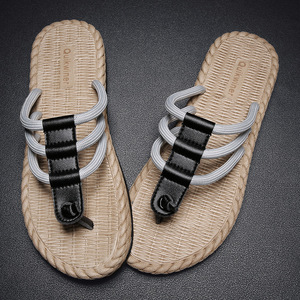 Qukwiner – tongs en corde tressée à semelle épaisse pour hommes, sandales de plage d'été, antidérapantes, confortables, légères, chaussures pour adultes - Product Image 1