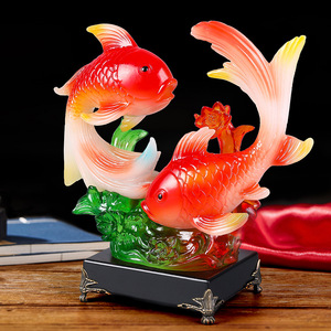 Carp And Goldfish <b>Ornament</b> Synthetic Resins Art Display For Home Decoration Chinese New Year Gift - Product Image 3