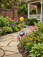 Lampes solaires LED de jardin IP65, étanches, en métal, avec verre craquelé, angle de faisceau à 360°, à intensité variable, pour allée extérieure, pelouse, jardin