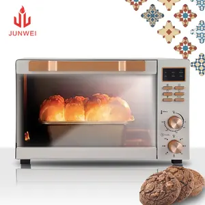 Junwei Haushalt 50 Liter professioneller Pizza-Ofen Hersteller Rotisserie-Ofen Spiegel Glaskuchen Elektroofen