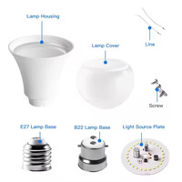 Plaque de source lumineuse personnalisation E27 B22 Ampoule LED intérieure 5W 7W 9W 12W 15W 18W Ampoule LED Ampoule Skd Accessoires de matières premières