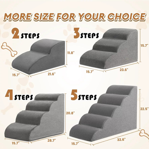 Abnehmbare Haustiertreppe aus Schaumstoff, Stufen für kleine Hunde, Vakuumverpackte Modelle, Plüsch, Schaumstoffsofas, Betten, Leitern, Rampen, Reisefreundlich für Tiere, Hunde - Product Image 5