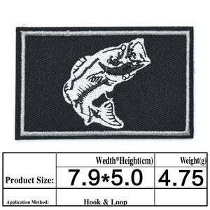 Vishaak en lus patch badge karper hoed embleem badge visgraat rugzak sticker liefhebber armband - Product Image 6