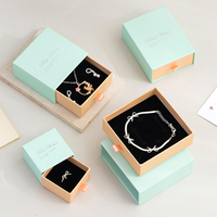 Boîte à bijoux en papier écologique, petite, personnalisée avec logo, tiroir coulissant, pour bagues, boucles d'oreilles, colliers, emballage cadeau avec plateau en mousse