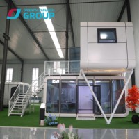Maisonnette extérieure moderne de 20 et 40 pieds, populaire, préfabriquée, bureau mobile, pod en acier, cabine Apple, conteneur