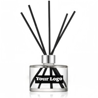 Diffuseur de parfum en verre givré avec logo personnalisé, coffret cadeau, bâtonnets en rotin naturel, parfum d'ambiance pour la maison, décoration, désodorisant