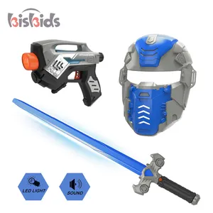 Flash Light Space Sword Space Gun Face Guard Weapon Toy Boy Gift Toys with Lights and Sounds