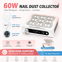 Yaqin Aspirateur de poussière professionnel puissant pour ongles en acrylique et gel, 60W, pour salon de manucure