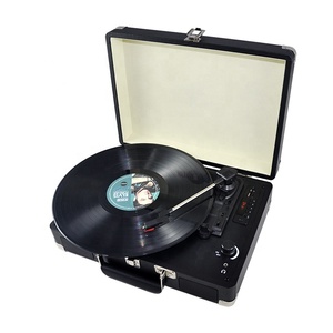 Audmic-Reproductor de <span class=keywords><strong>tocadiscos</strong></span> de escritorio de estilo vintage, con Bluetooth, discos coloridos portátiles, inalámbricos <span class=keywords><strong>integrados</strong></span>, última tendencia - Product Image 1