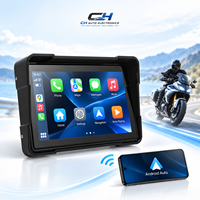 Écran CarPlay pour moto CH, étanche, avec GPS et double caméra embarquée pour Bluetooth et Android Auto