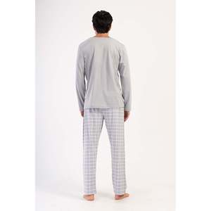Ensemble pyjama pour homme à col rond et manches longues avec poches - Product Image 1