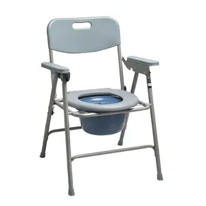 De gros commode adultes-Chaise de toilette pliante pour adultes, avec poêle, portable, pour toilettes et personnes âgées, vente en gros,