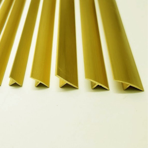 Tige en laiton doré personnalisée tige de cuivre solide de grand diamètre finition brossée brillante tige hexagonale en laiton massif de conception moderne en forme de T - Product Image 4