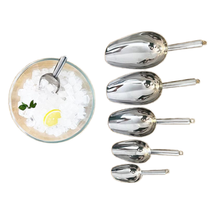 Pelle à farine et à glace en acier inoxydable 2 couleurs Pelle à glace dorée durable Outils pour crème glacée à usage domestique Seau à glace pour congélateur - Product Image 2