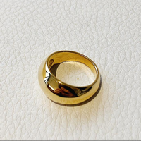 Großhandel Mode Frau 18 Karat vergoldet Edelstahl Fingerring Gold Chunky Frau Breite Gold Kuppel ringe für Männer Schmuck