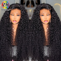 Perruques de cheveux naturels indiens ondulés profonds 13x6 de 40 pouces, sans colle, avec dentelle frontale transparente Full HD, cheveux Remy bouclés, perruque en dentelle HD