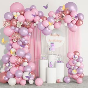 143 pièces rose violet <span class=keywords><strong>papillon</strong></span> ballons guirlande arc Kit violet papier <span class=keywords><strong>papillon</strong></span> ballon guirlande pour fête d'<span class=keywords><strong>anniversaire</strong></span> <span class=keywords><strong>papillon</strong></span> thème - Product Image 1