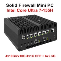Mini PC Firewall Sólido de 14ª Generación Ultra 7 155H 4x/2x 10G SFP 6*2.5G LAN In-tel VPro Thunder-bolt 4 2xNVMe Servidor Doméstico Proxmox