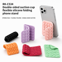 Support de téléphone antidérapant RK-C534 à double face en silicone, pliable et flexible, pour surface lisse, mains libres