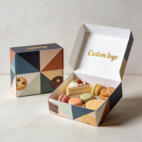Boîtes d'expédition ondulées à design géométrique, compartiments personnalisés, écologiques, portables, pour emballage de biscuits