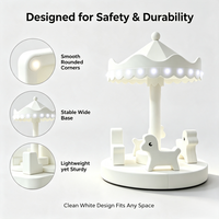 Manège Carrousel Blanc Doux et Électrique pour Enfants, avec Éclairage LED, Idéal pour la Location de Fêtes, Centres Commerciaux et Aires de Jeux