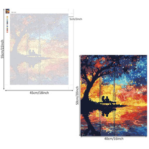 Paisajes de Lagos de Ensueño, Pintura por Números Moderna, Impresión <span class=keywords><strong>Digital</strong></span> en <span class=keywords><strong>Lienzo</strong></span> para Adultos, Ecológica - Product Image 3