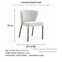 Chaises de salon modernes et simples sans accoudoirs, empilables, en tissu rembourré, avec pieds en métal