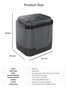 Mini Refrigerador de 33L, Nuevo Diseño, <span class=keywords><strong>12</strong></span> Voltios CC, Pequeño Refrigerador para Bar, Hotel, Auto, Congelador para Habitación - Product Image 4