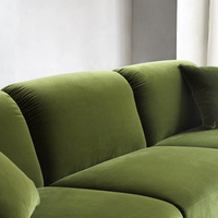 Canapés Chesterfield en velours vert foncé, design moderne pour la maison, vente en gros à Foshan, combinaison de canapés minimalistes pour salon, canapé rétro français